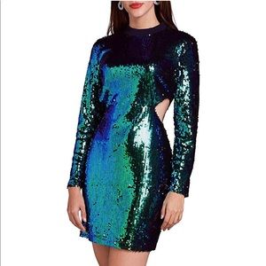 Green XL Cut-out detail mini dress